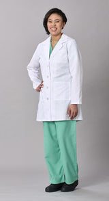 Medline Propel Women's 4-Pocket Staff-Length Lab Coats