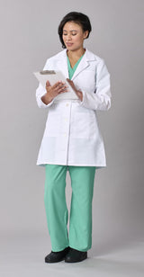 Medline Propel Women's 4-Pocket Staff-Length Lab Coats