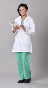 Medline Propel Women's 4-Pocket Staff-Length Lab Coats