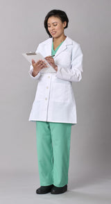 Medline Propel Women's 4-Pocket Staff-Length Lab Coats