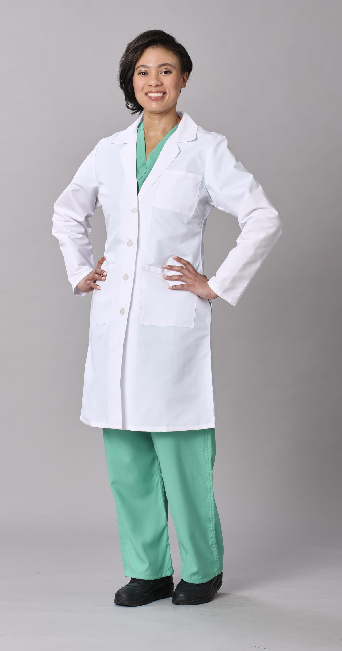 Medline Propel Women's 4-Pocket Full-Length Lab Coats