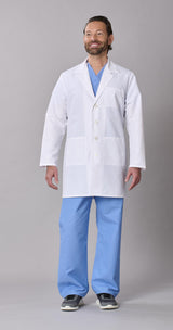 Medline Propel Men's 4-Pocket Staff-Length Lab Coats