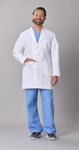 Medline Propel Men's 4-Pocket Staff-Length Lab Coats