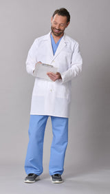 Medline Propel Men's 4-Pocket Staff-Length Lab Coats