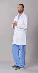 Medline Propel Men's 4-Pocket Staff-Length Lab Coats