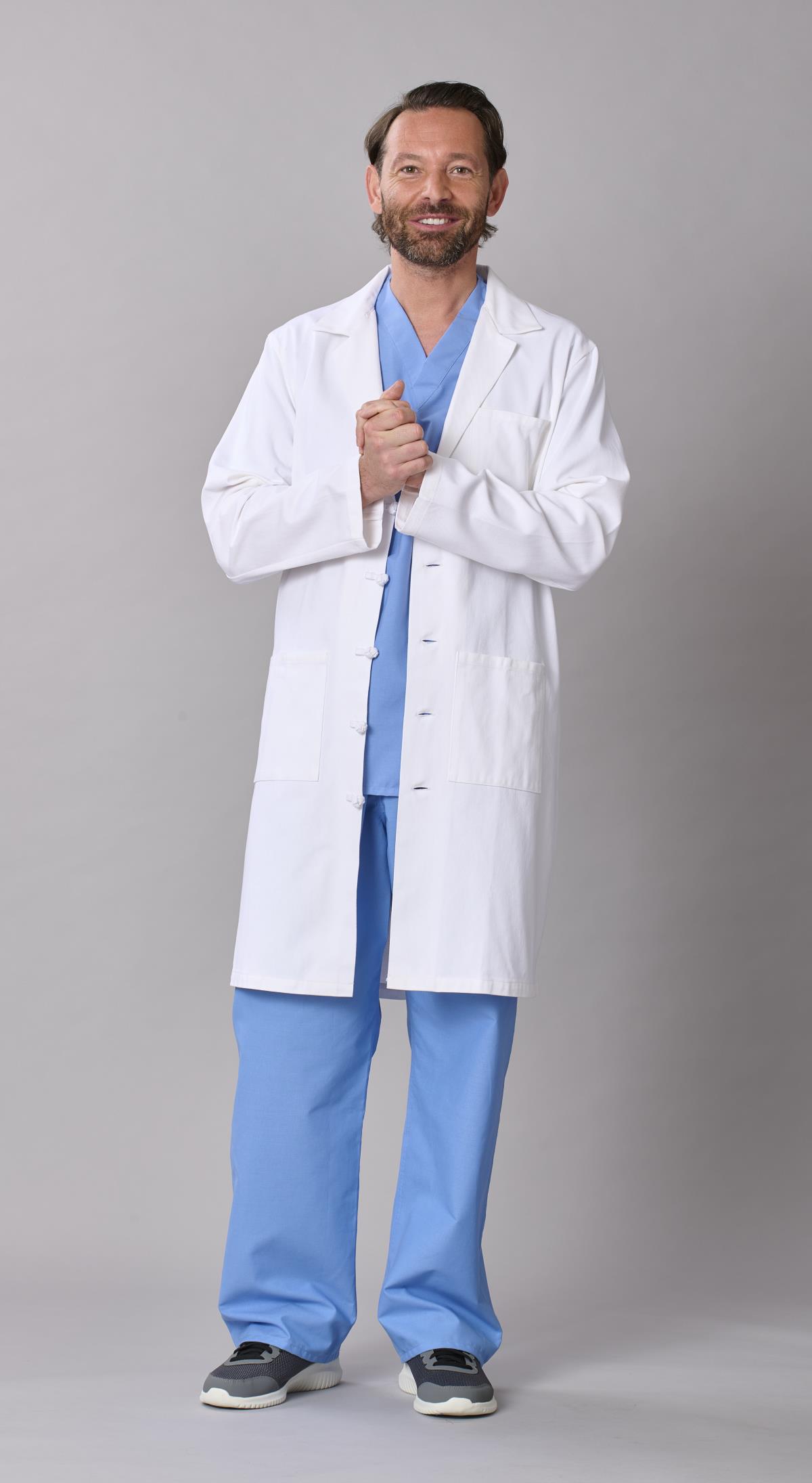 Medline Refine Men's 4-Pocket Full-Length Lab Coats