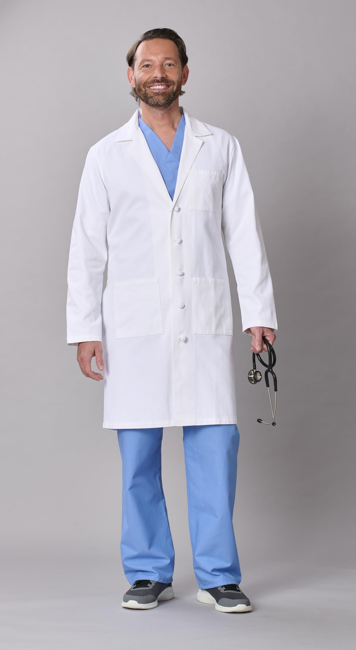 Medline Refine Men's 4-Pocket Full-Length Lab Coats