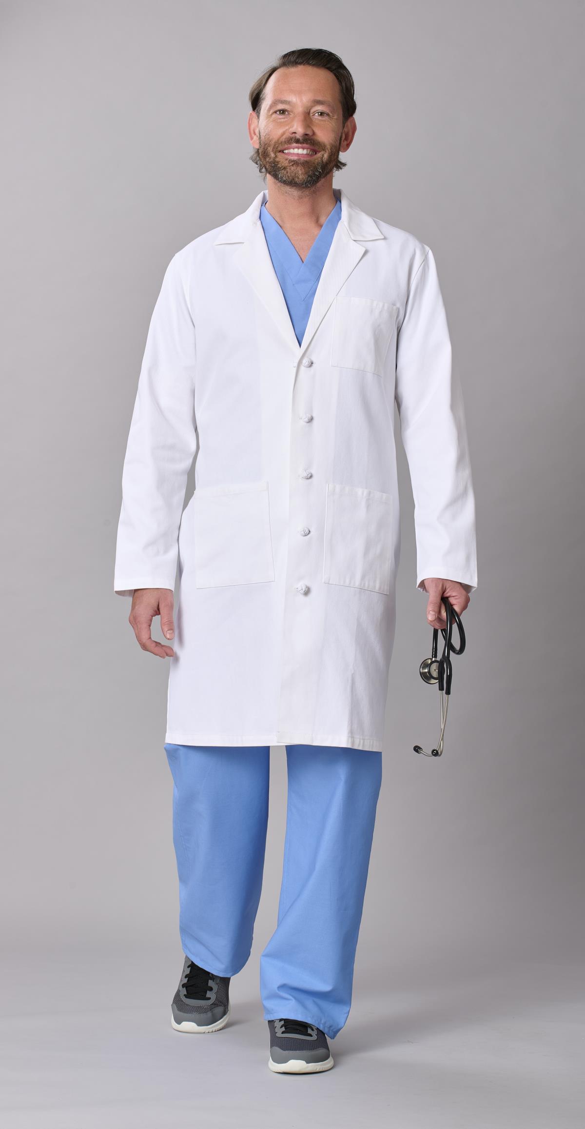 Medline Refine Men's 4-Pocket Full-Length Lab Coats