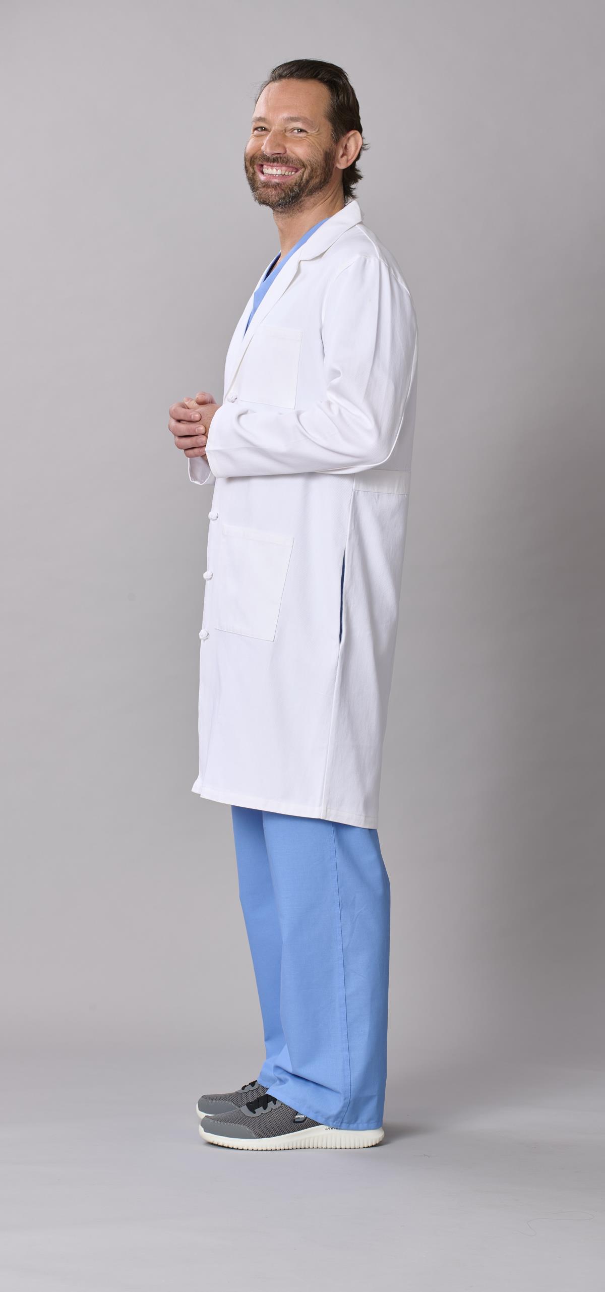 Medline Refine Men's 4-Pocket Full-Length Lab Coats