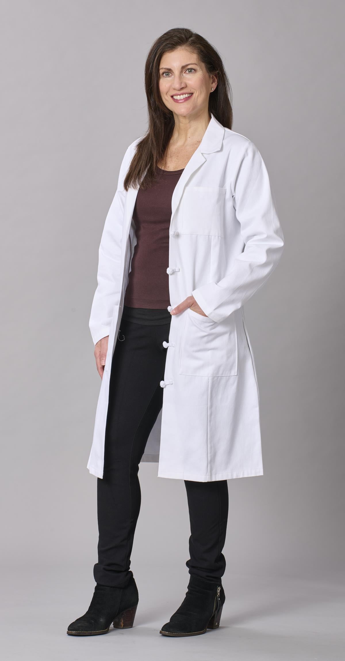 Medline Refine Women's 4-Pocket Full-Length Lab Coats