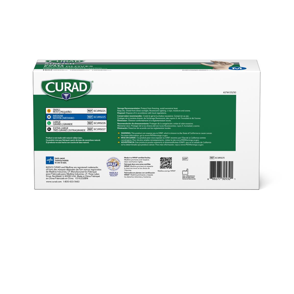 CURAD Stretch Vinyl Exam Gloves - CA Only