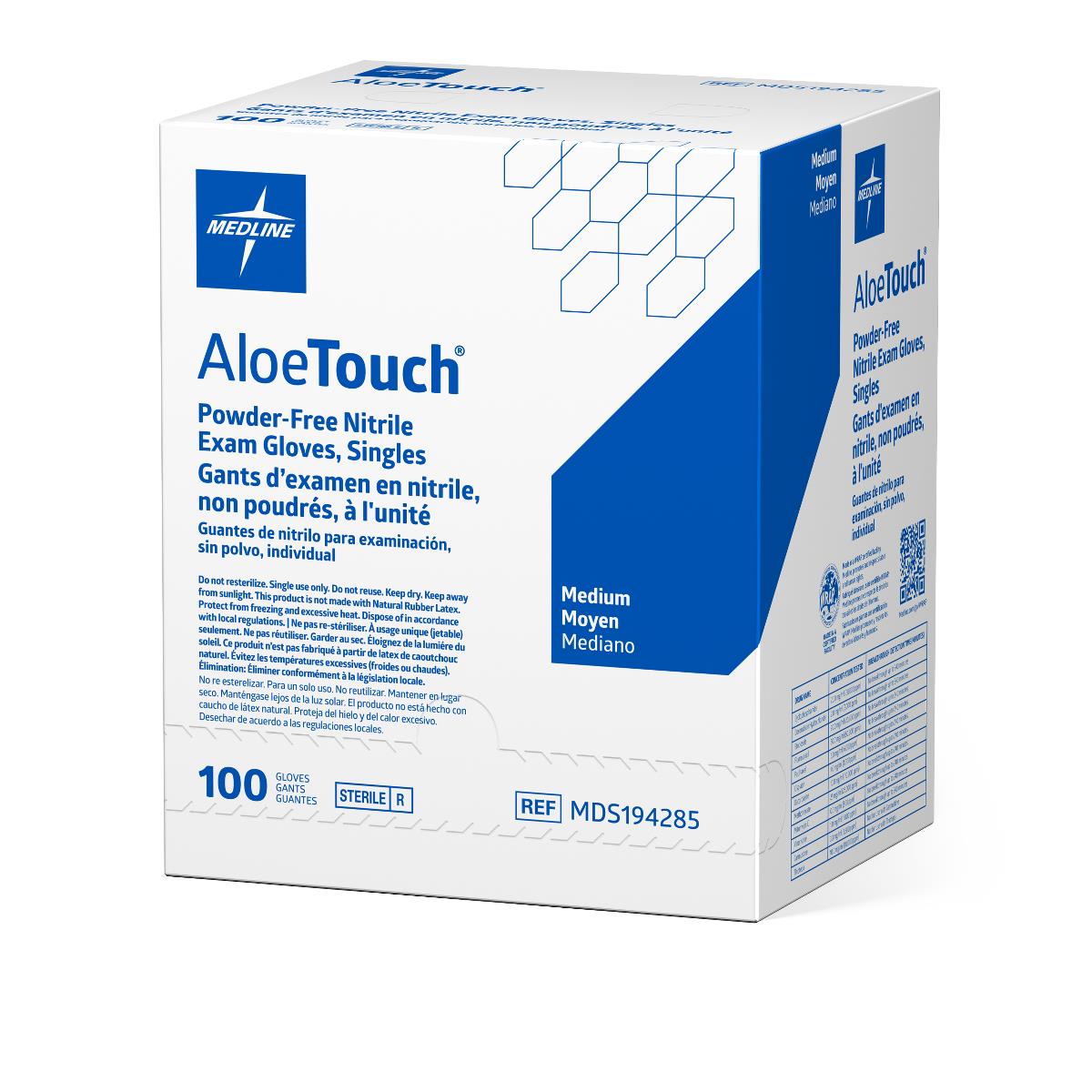 AloeTouch Sterile 9" Powder-Free Nitrile Exam Glove Singles