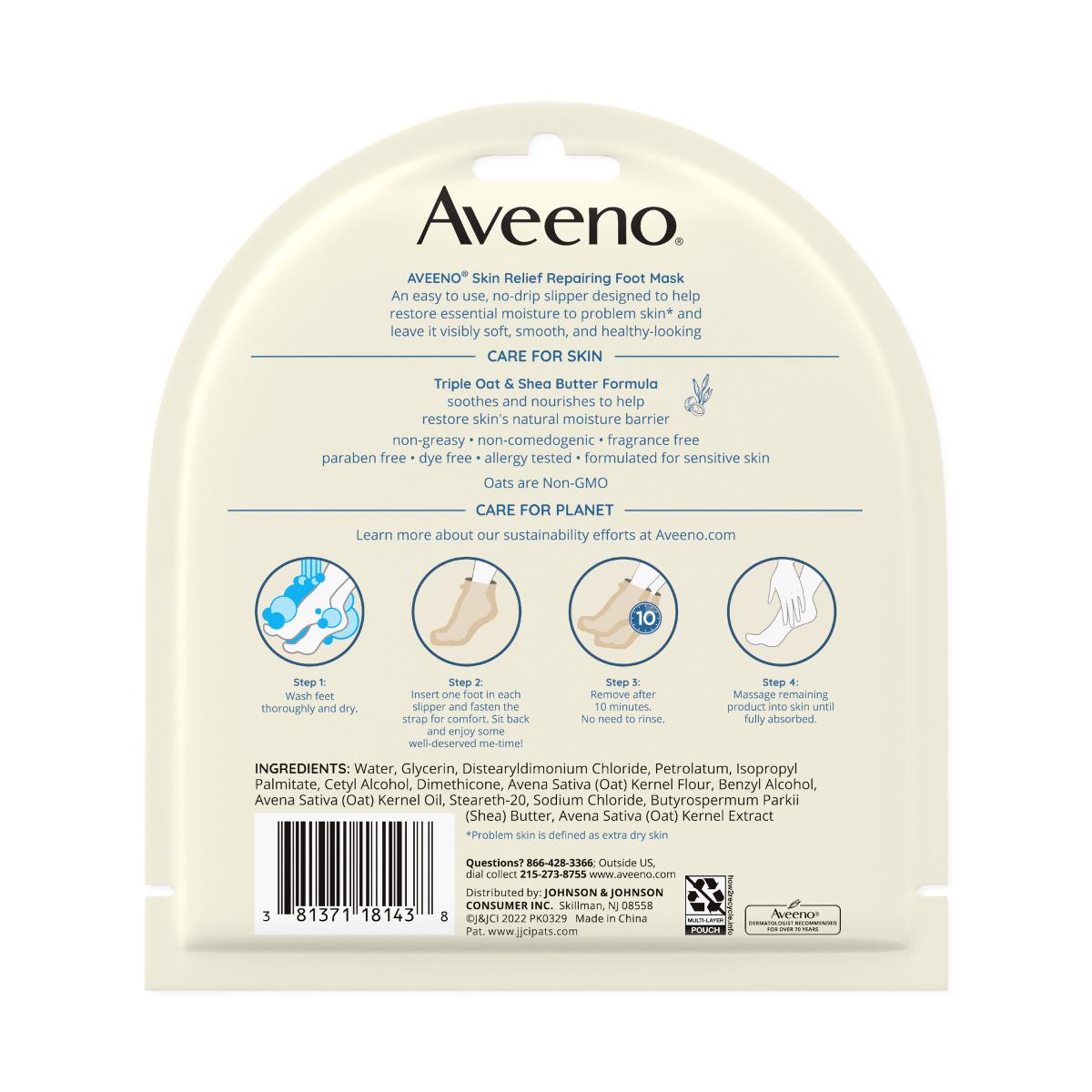 Aveeno Repairing Cica Foot Mask