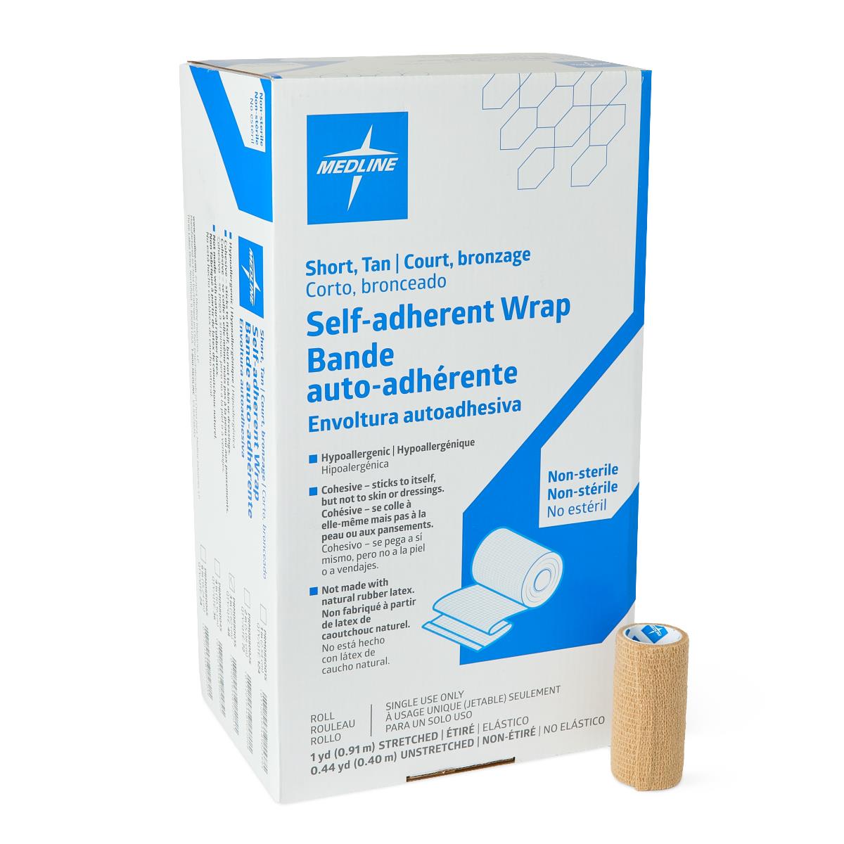 Medline Nonsterile Self-Adherent Wrap Short Rolls