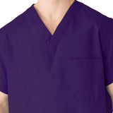 AngelStat Unisex Reversible  Scrub Tops with Angelica CC - Purple (Style 610)