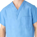 AngelStat Unisex Reversible  Scrub Tops with Angelica CC - Ceil Blue (Style 610)