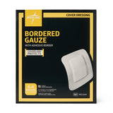 Medline Bordered Gauze Adhesive Island Wound Dressing, side view.