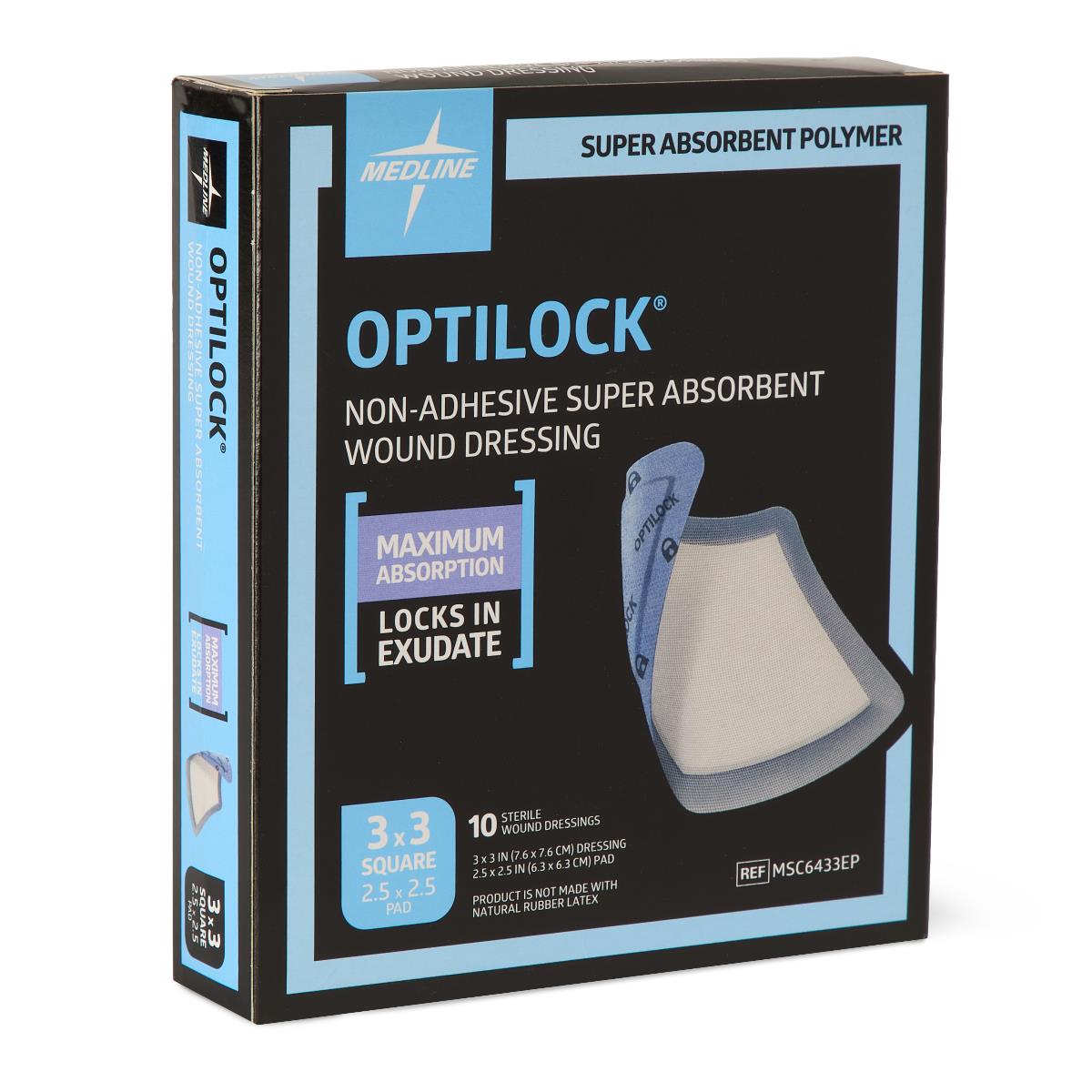 OptiLock Nonadhesive Super Absorbent Wound Dressings