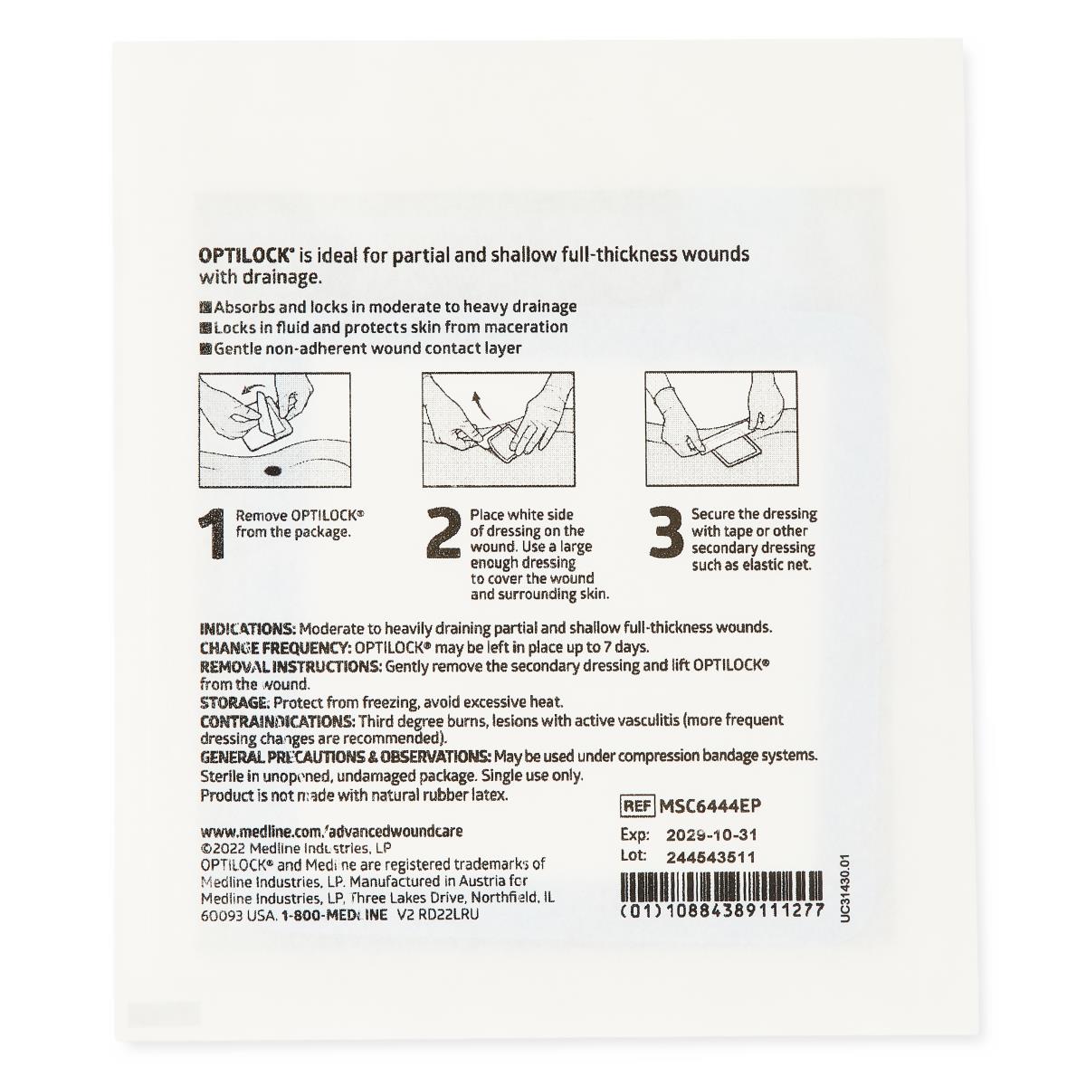 OptiLock Nonadhesive Super Absorbent Wound Dressings