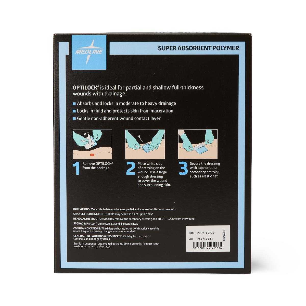 OptiLock Nonadhesive Super Absorbent Wound Dressings
