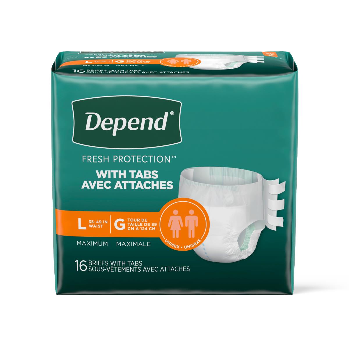Depend Disposable Adult Incontinence Protection Briefs