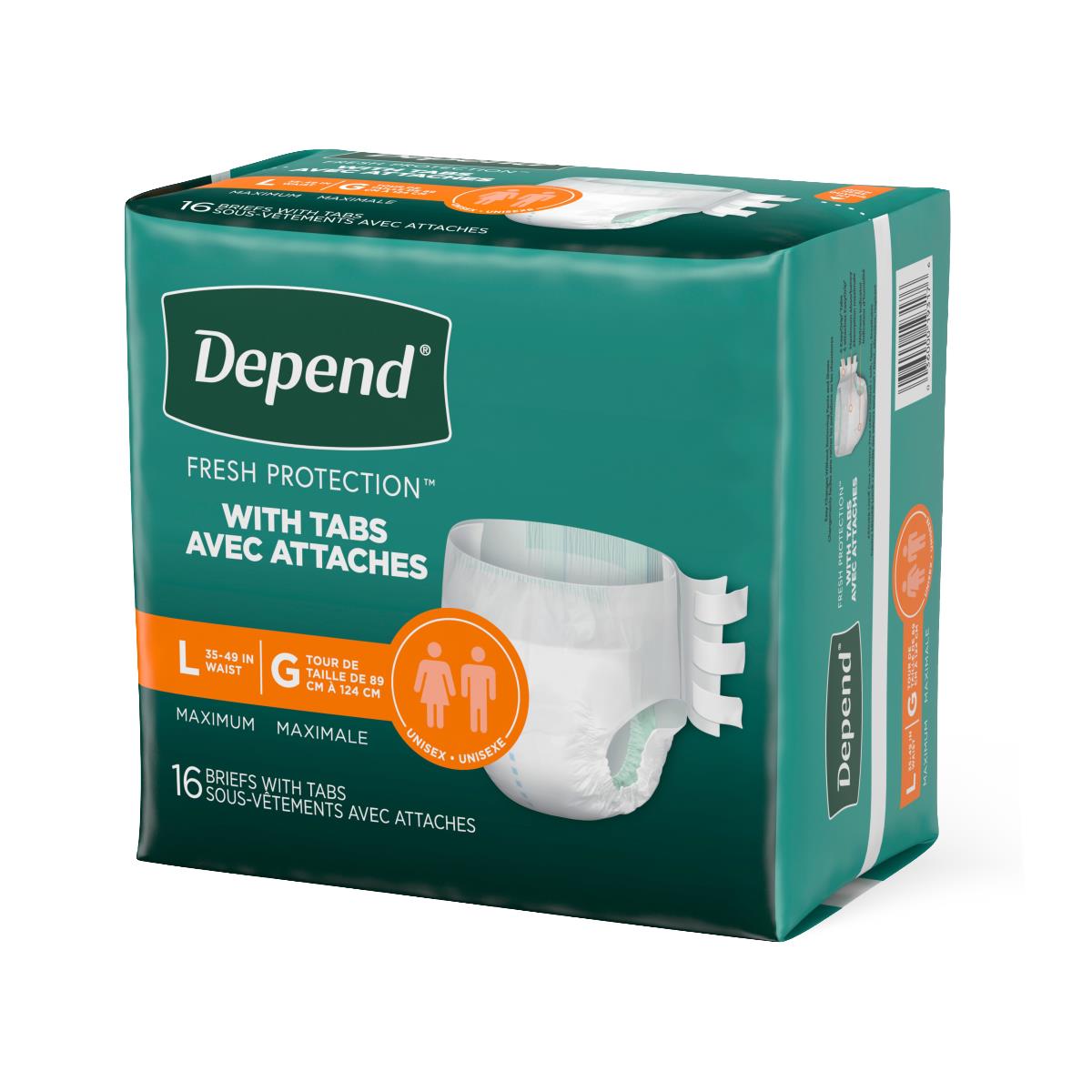 Depend Disposable Adult Incontinence Protection Briefs