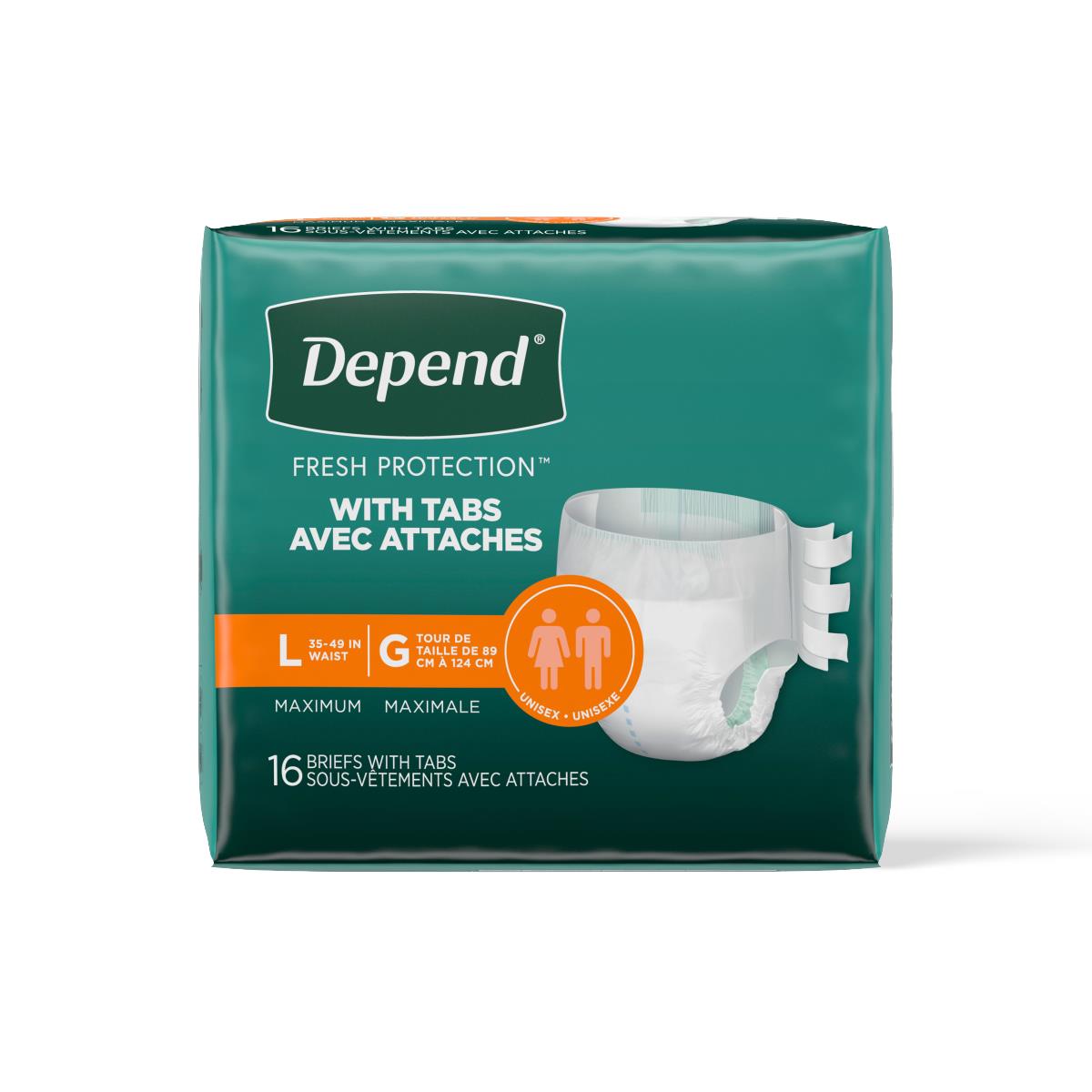 Depend Disposable Adult Incontinence Protection Briefs
