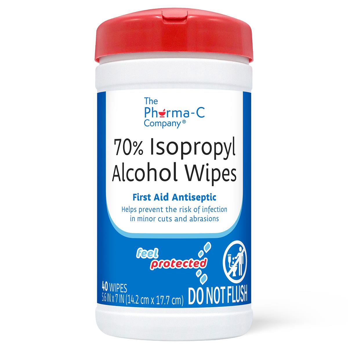 The Pharma-C Company 70% Isopropyl Alcohol First Aid Antiseptic Wipes, Value Size