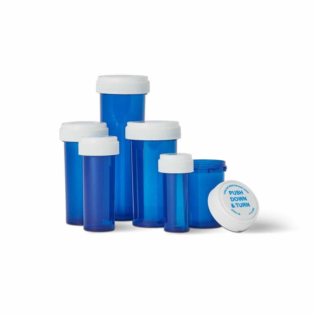 Medline Amber Prescription Vials with Reversible Cap