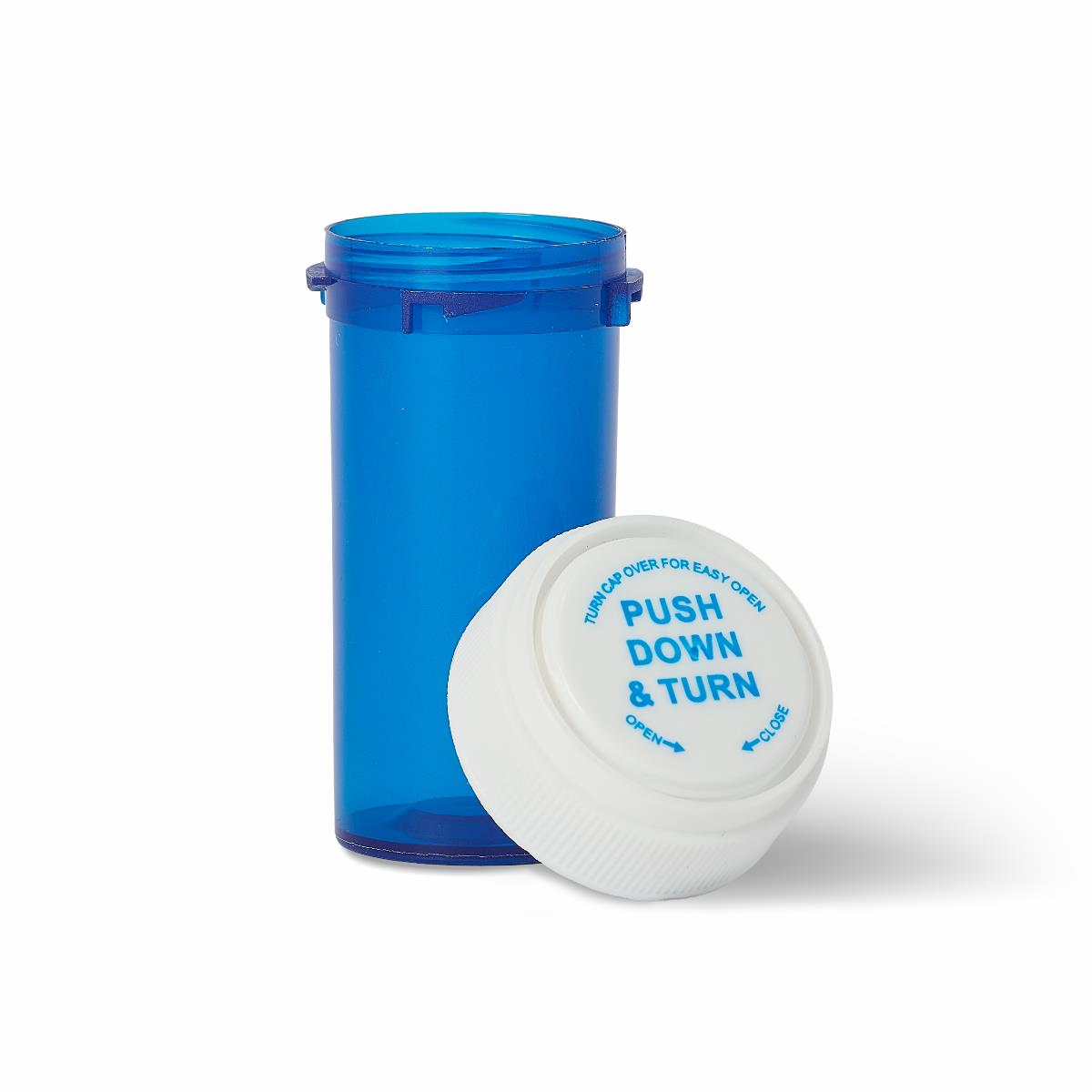 Medline Amber Prescription Vials with Reversible Cap