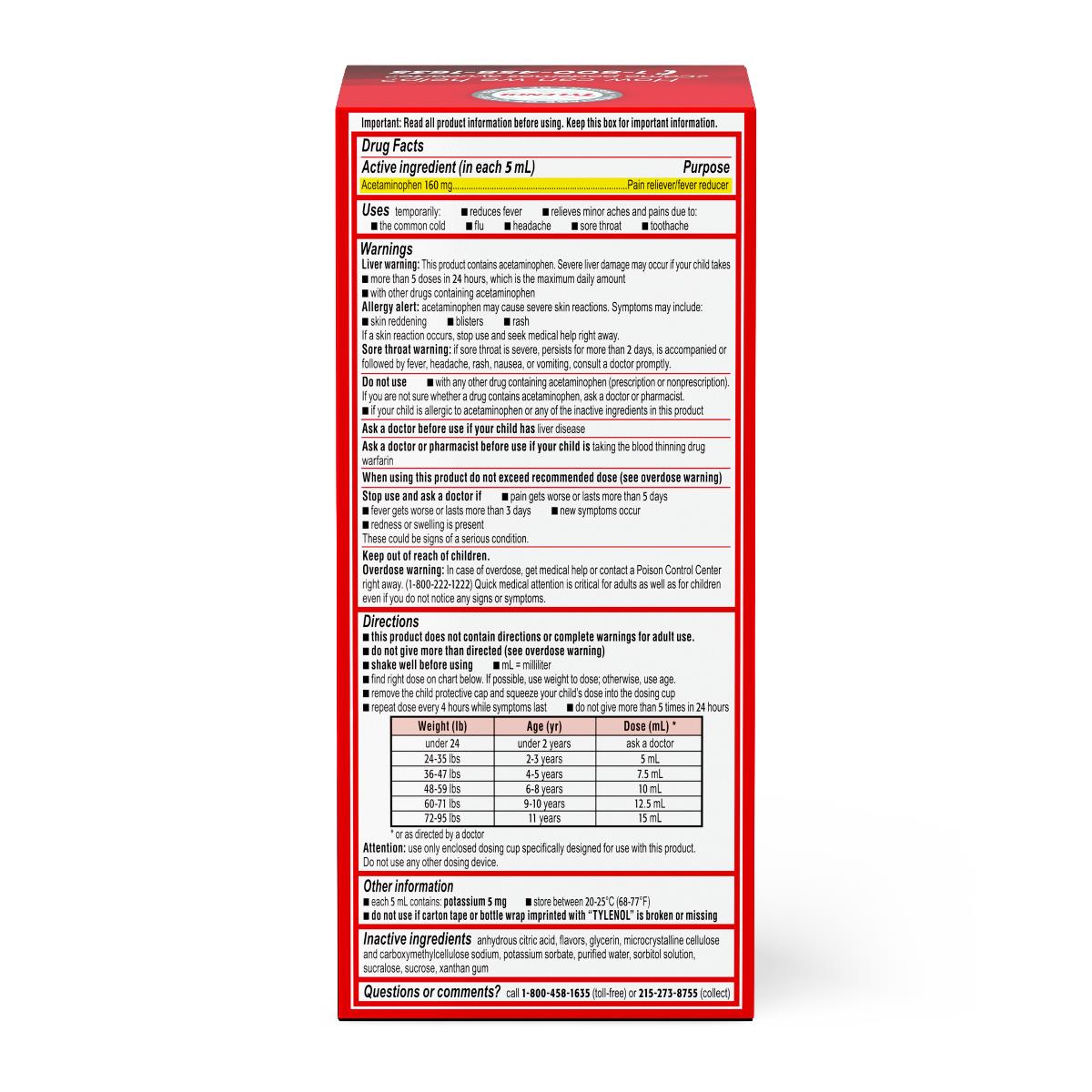 Tylenol Children's Pain + Fever Relief Oral Suspension - BeHope