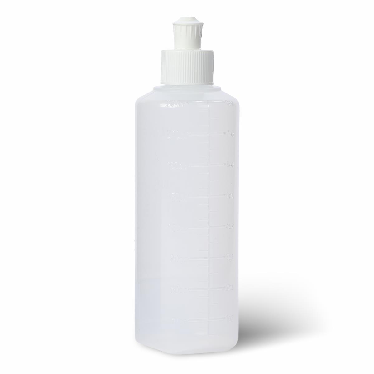 Medline postpartum perineal irrigation squirt bottle with lid, angled view showing nozzle.