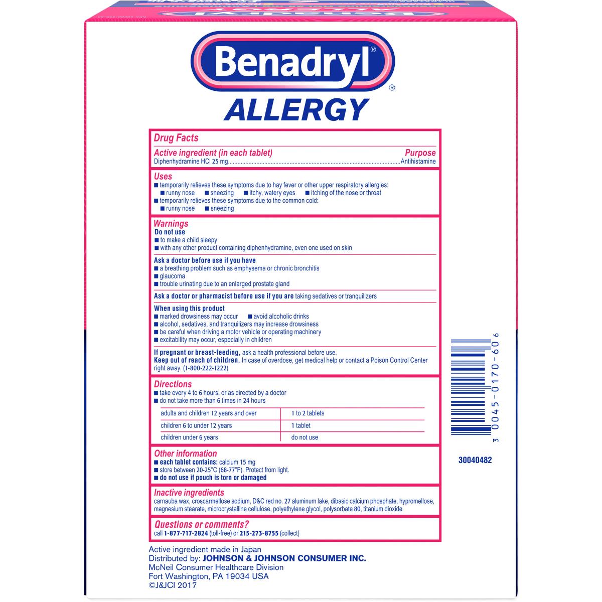 Benadryl ULTRATAB Allergy Tablets