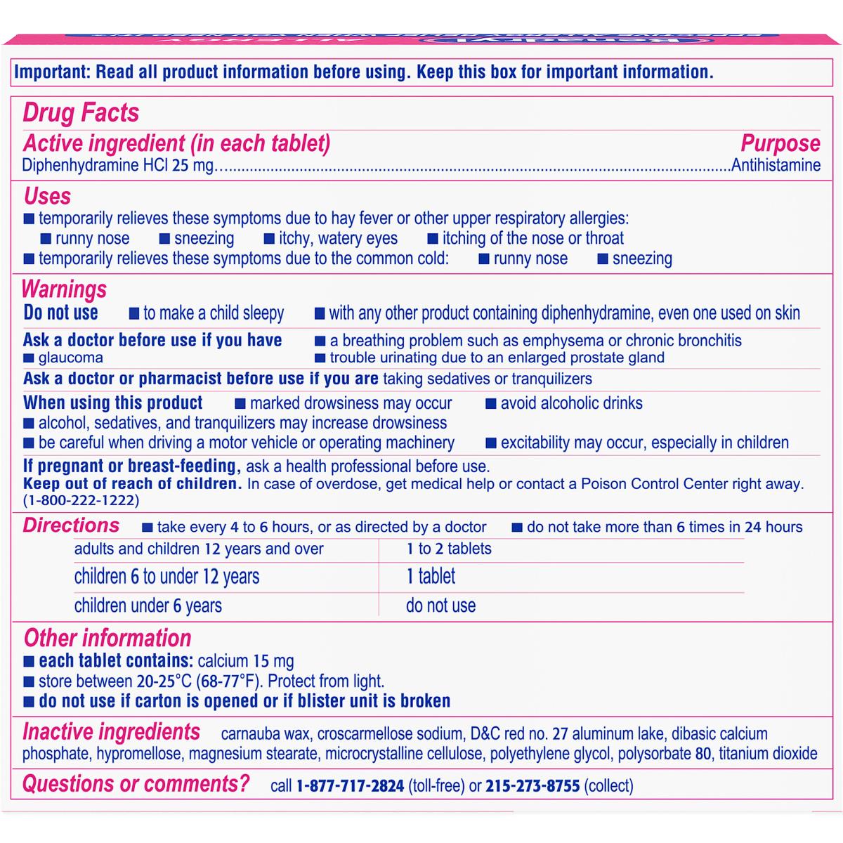 Benadryl ULTRATAB Allergy Tablets