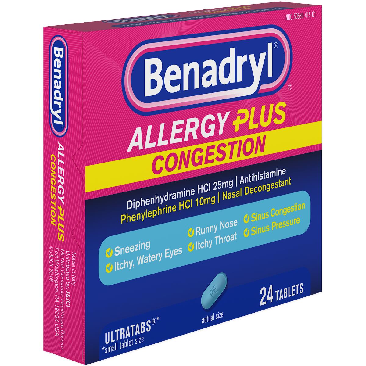 Benadryl Allergy Plus Congestion Ultratab Tablets