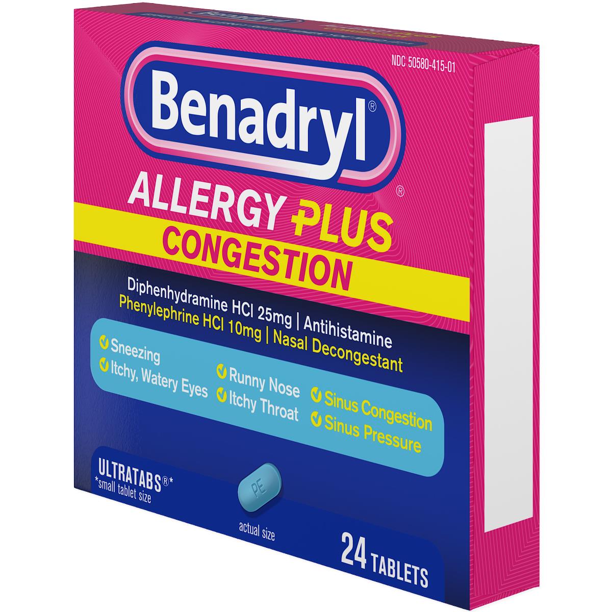 Benadryl Allergy Plus Congestion Ultratab Tablets