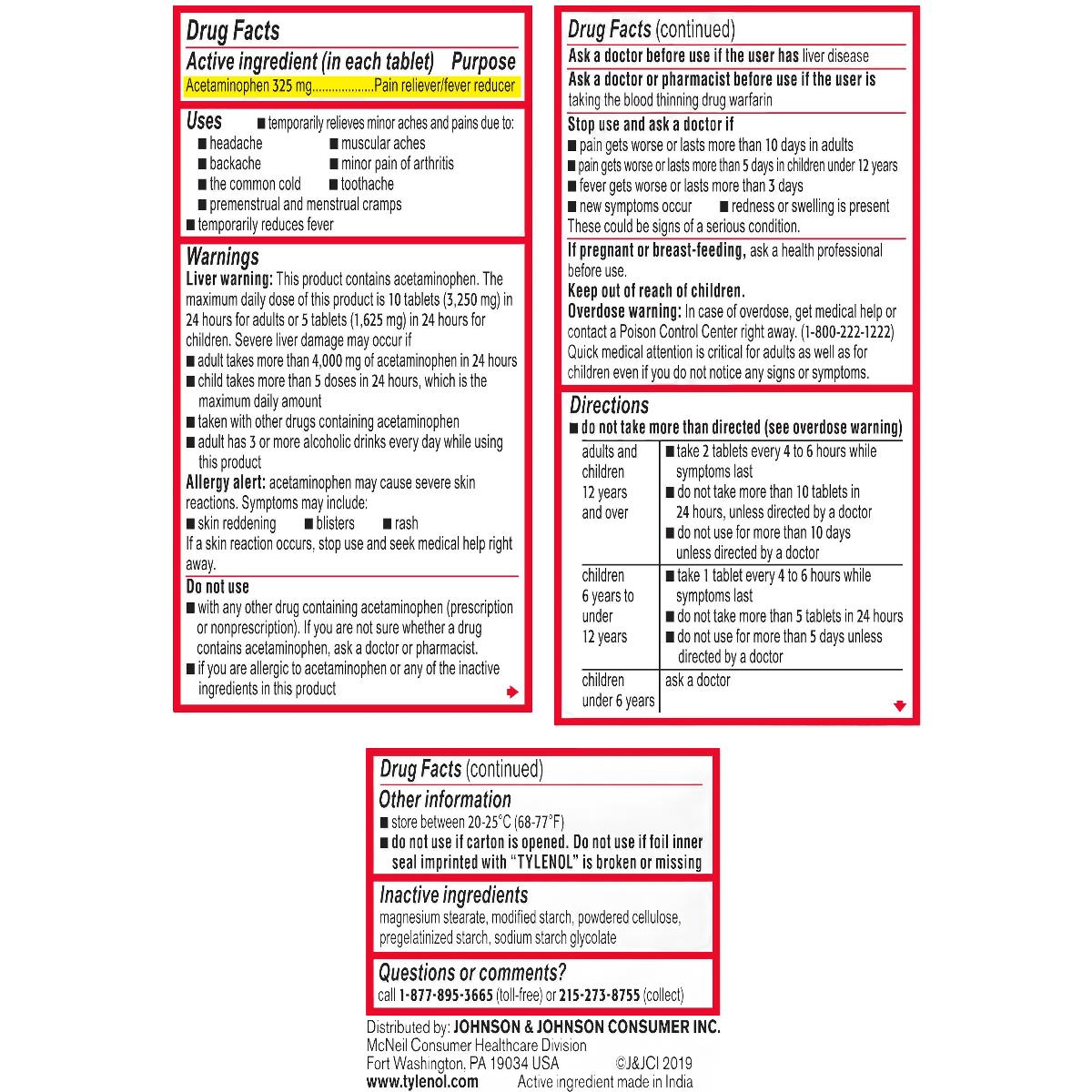 Tylenol Regular-strength Tablets - BeHope