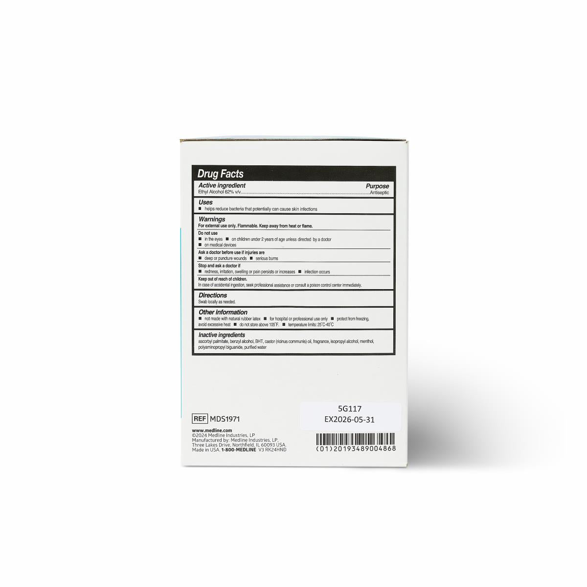 Medline 62% Ethyl Alcohol Antiseptic Swabs - BeHope