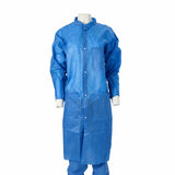Medline Disposable Knit Cuff / Collar Multilayer SMS Lab Coats