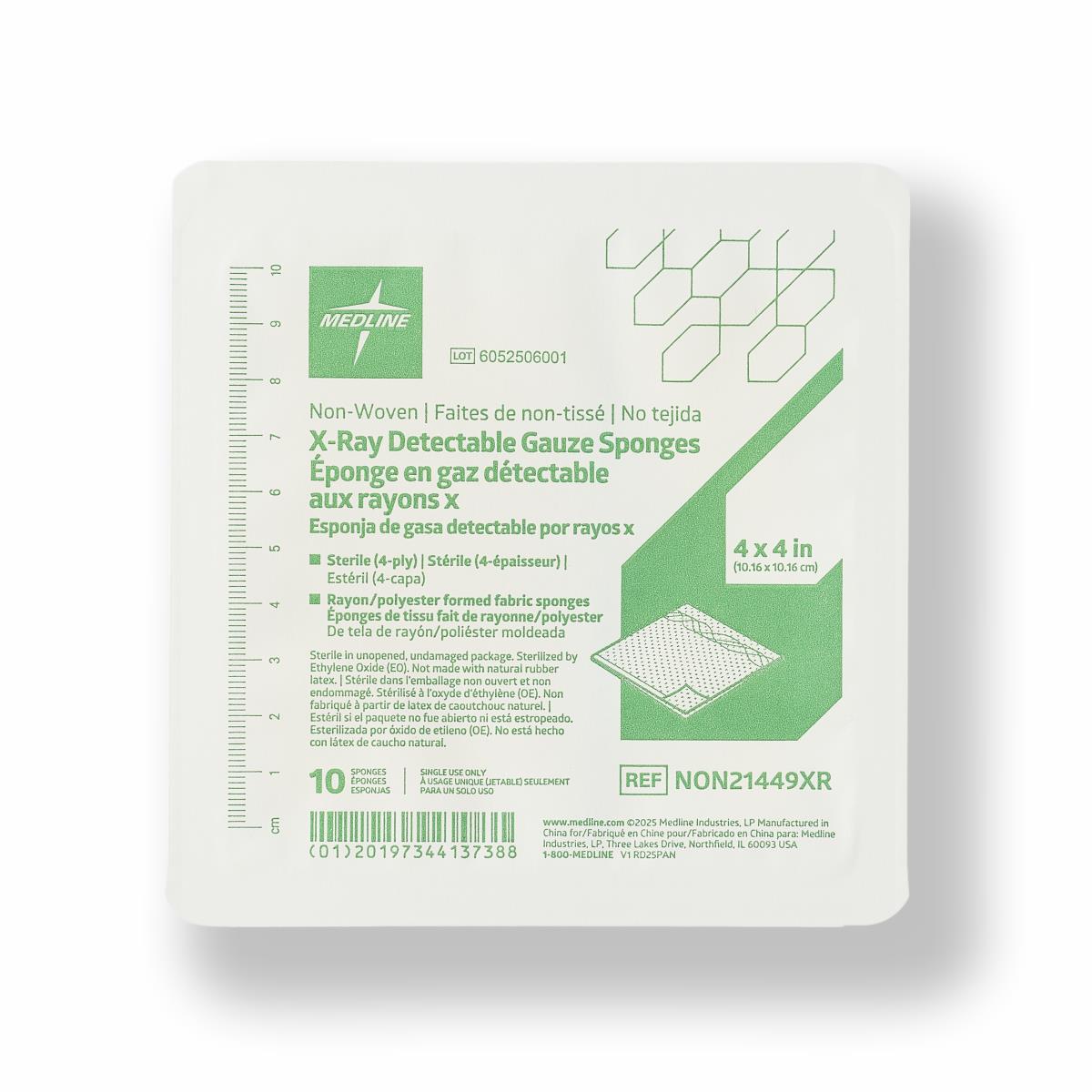 Medline Standard Sterile Nonwoven Gauze Sponges