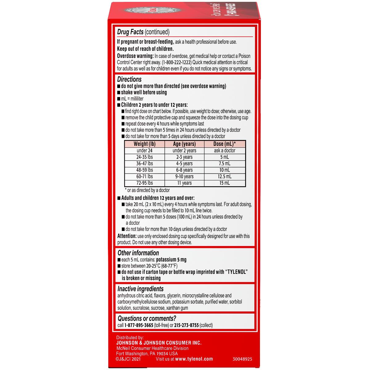 Tylenol Children's Plus Adults Dye-free Pain Plus Fever Relief Liquid - BeHope