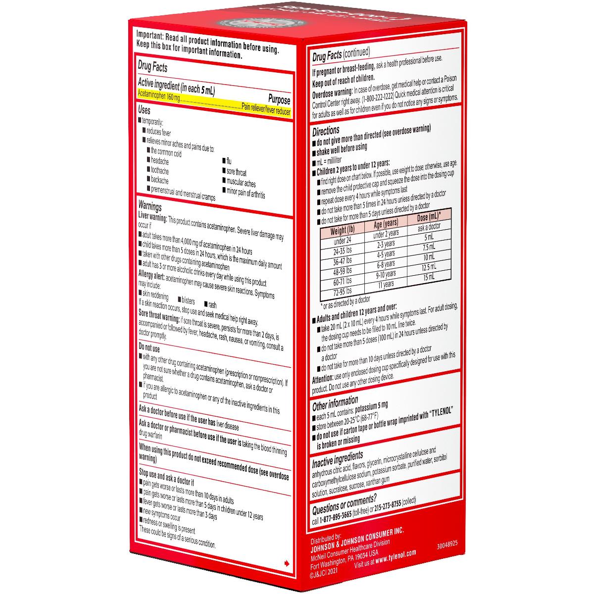 Tylenol Children's Plus Adults Dye-free Pain Plus Fever Relief Liquid - BeHope