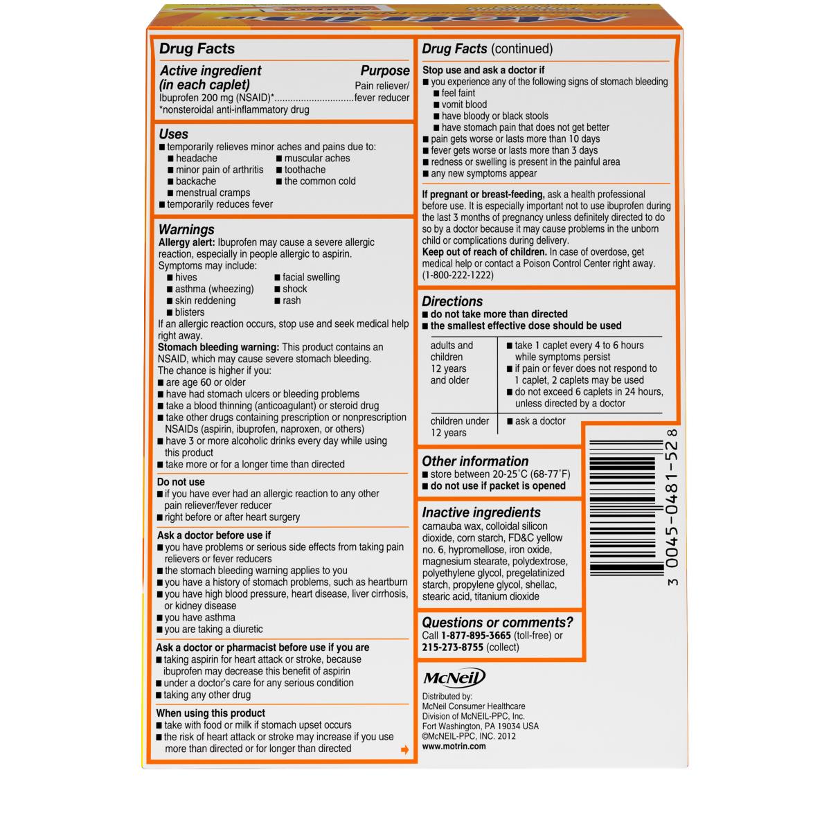 Motrin Ib Ibuprofen Pain Reliever - BeHope