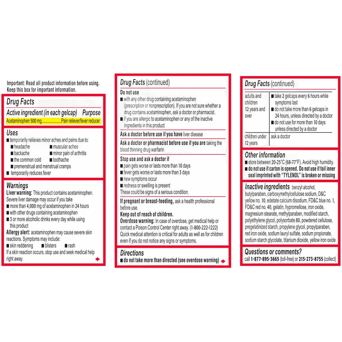 Tylenol Rapid Release Gelcaps