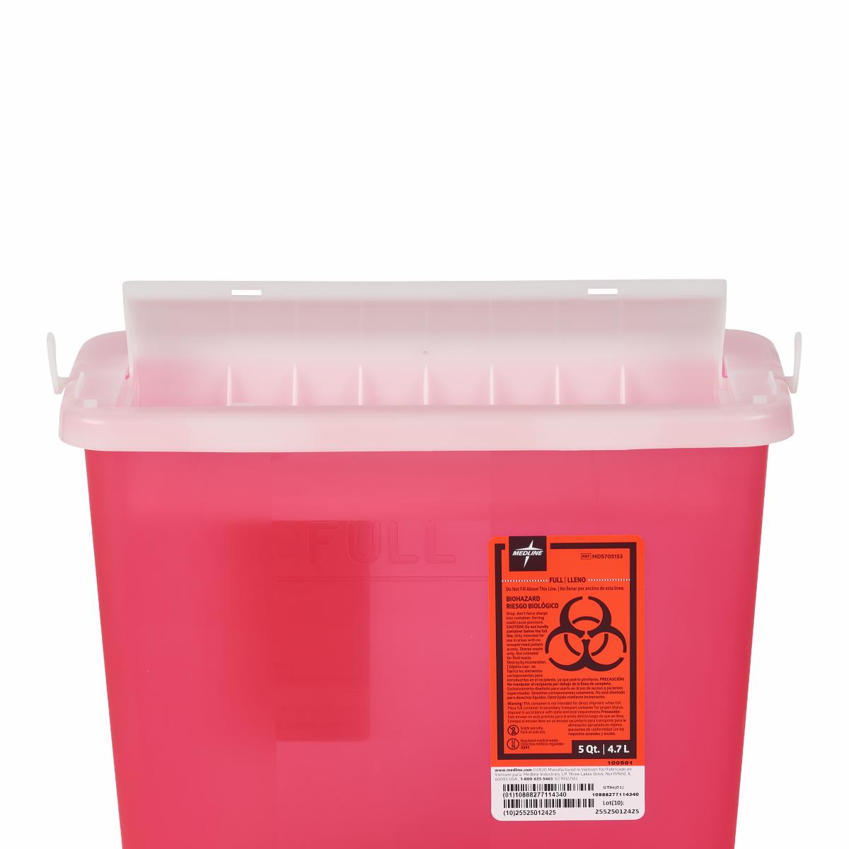 Medline Biohazard Patient Room Sharps Disposal Containers