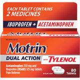 Motrin Dual Action With Tylenol Pain Reliever Tablets - BeHope