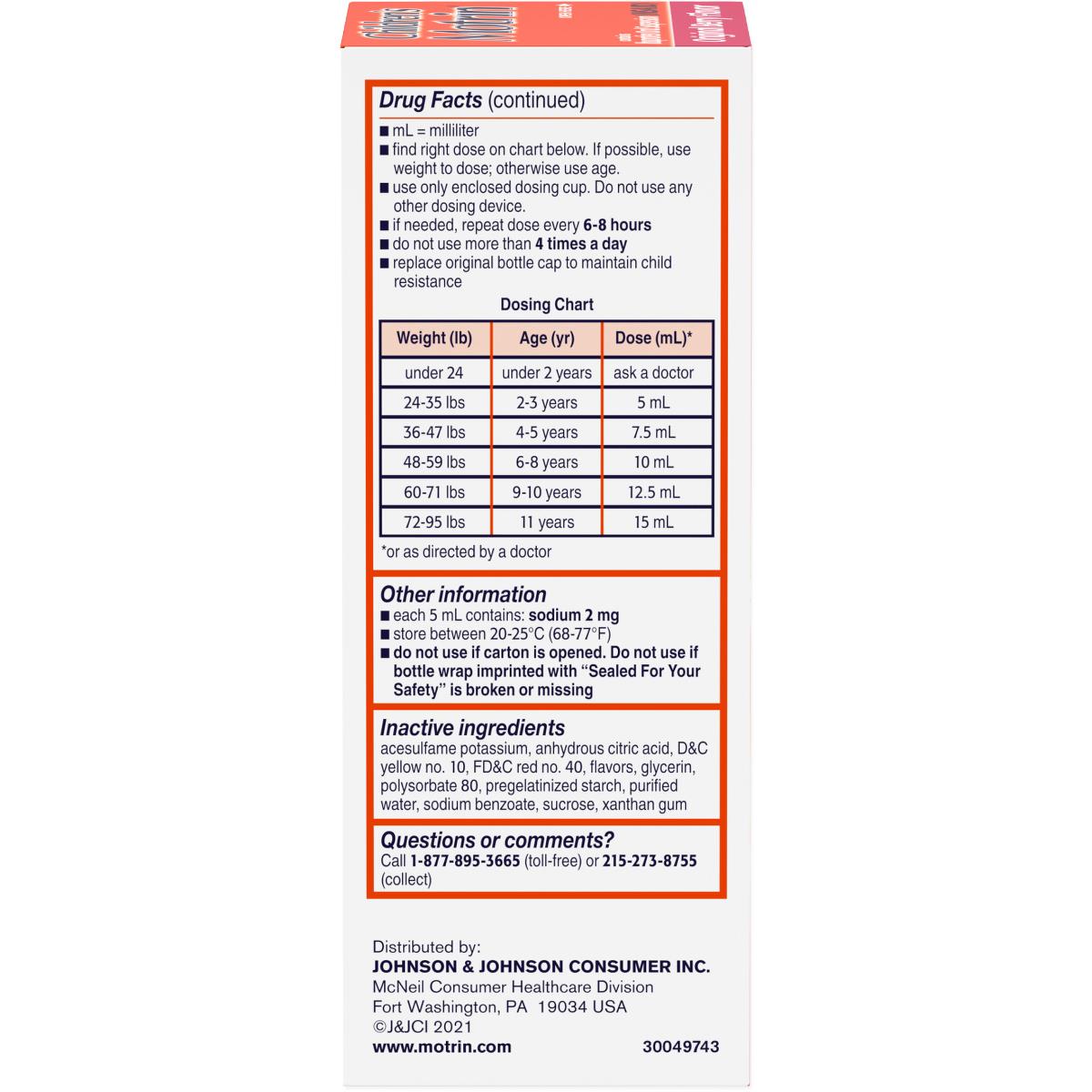 Motrin Children's Oral Suspension