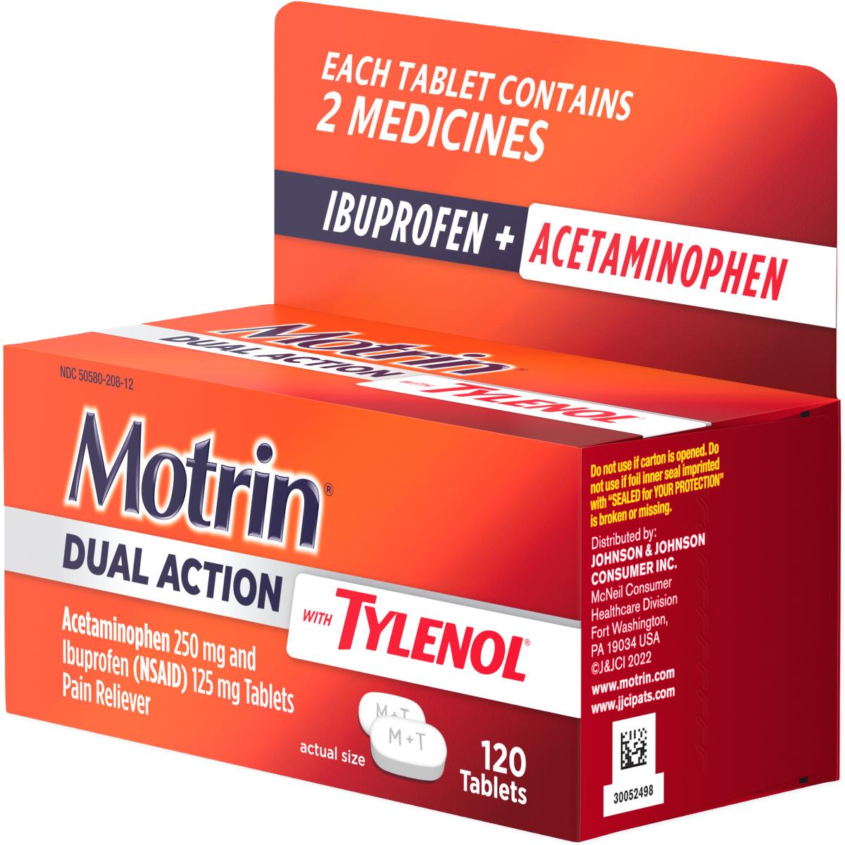 Motrin Dual Action With Tylenol Pain Reliever Tablets - BeHope