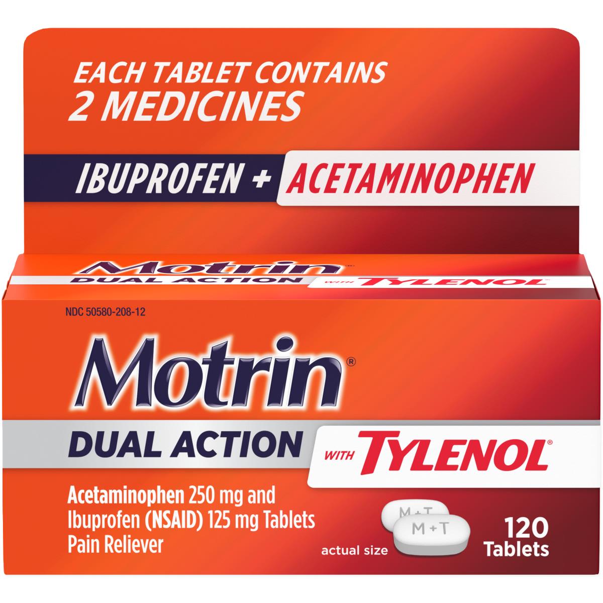 Motrin Dual Action With Tylenol Pain Reliever Tablets - BeHope