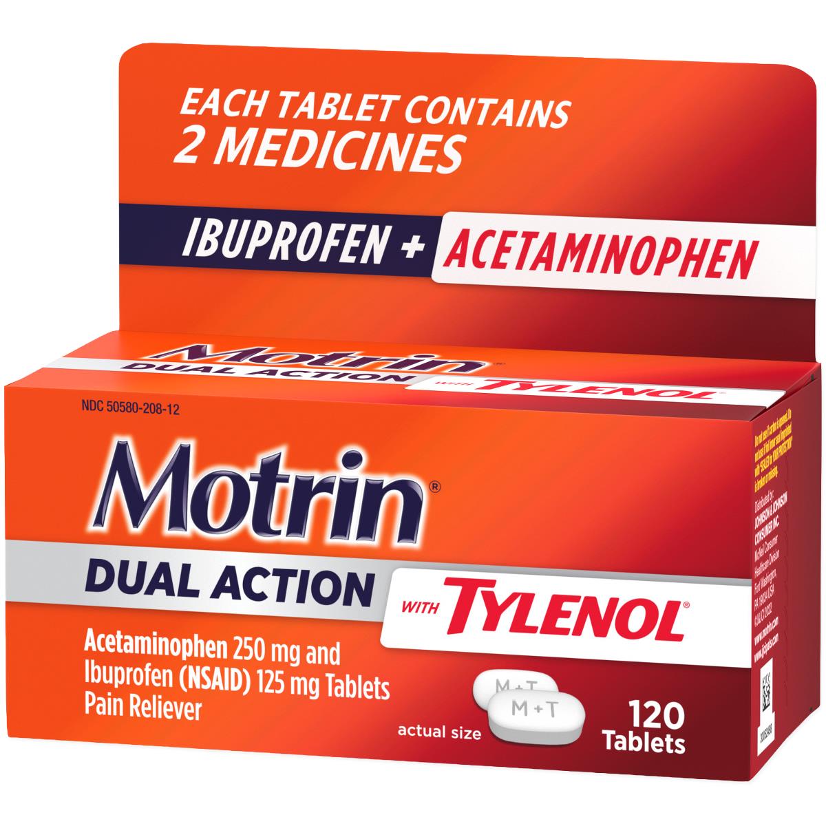 Motrin Dual Action With Tylenol Pain Reliever Tablets - BeHope
